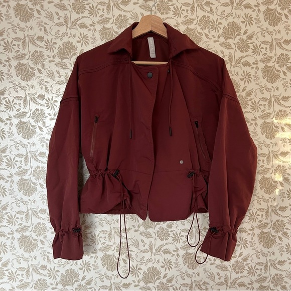 Athleta Jackets & Blazers - Athleta Arcadia Jacket Burgundy XXS Adjustable Waist & Cuffs | Sold Out